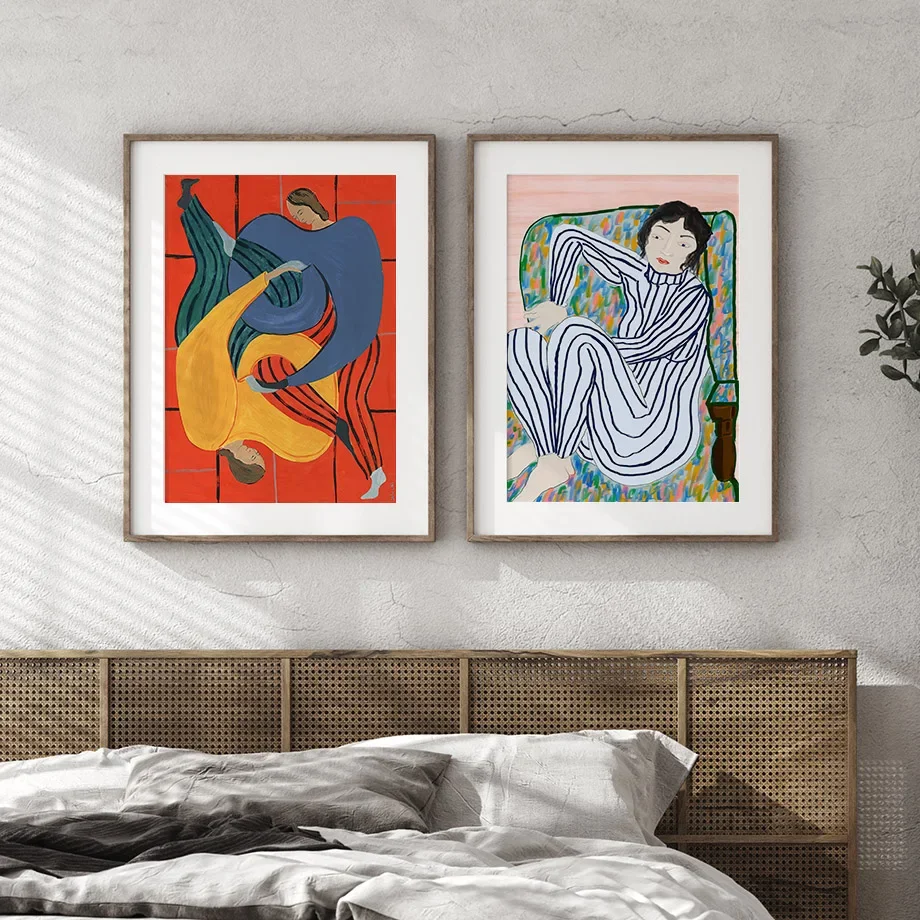 Abstract Figure Lines Girl Curve Geometry Wall Art Nordic Posters And Prints Canvas Painting Pictures For Living Room Home Decor