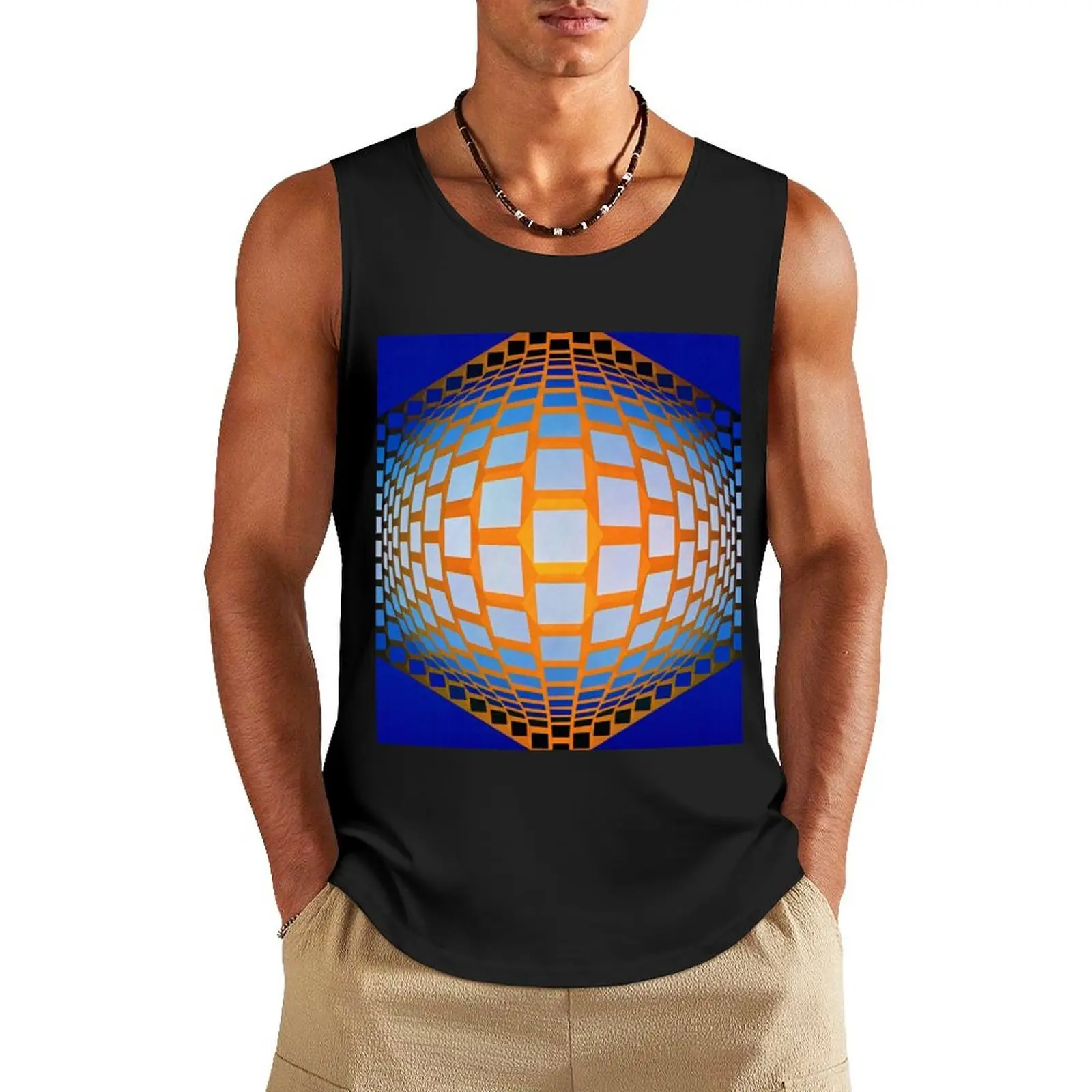 Original Paintings by Victor Vasarely, 1906-1997, France, Op Art Tank Top t shirts Bodybuilding clothing man men clothes