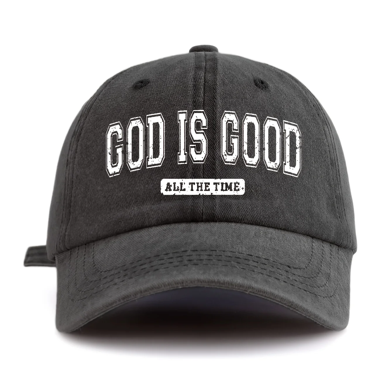 

Бейсболка с принтом "GOD IS GOOD", 1 шт., простая, повседневная, модная, с мягким влаговпитывающим воротником, регулируемый размер, легкая, многофункциональная.