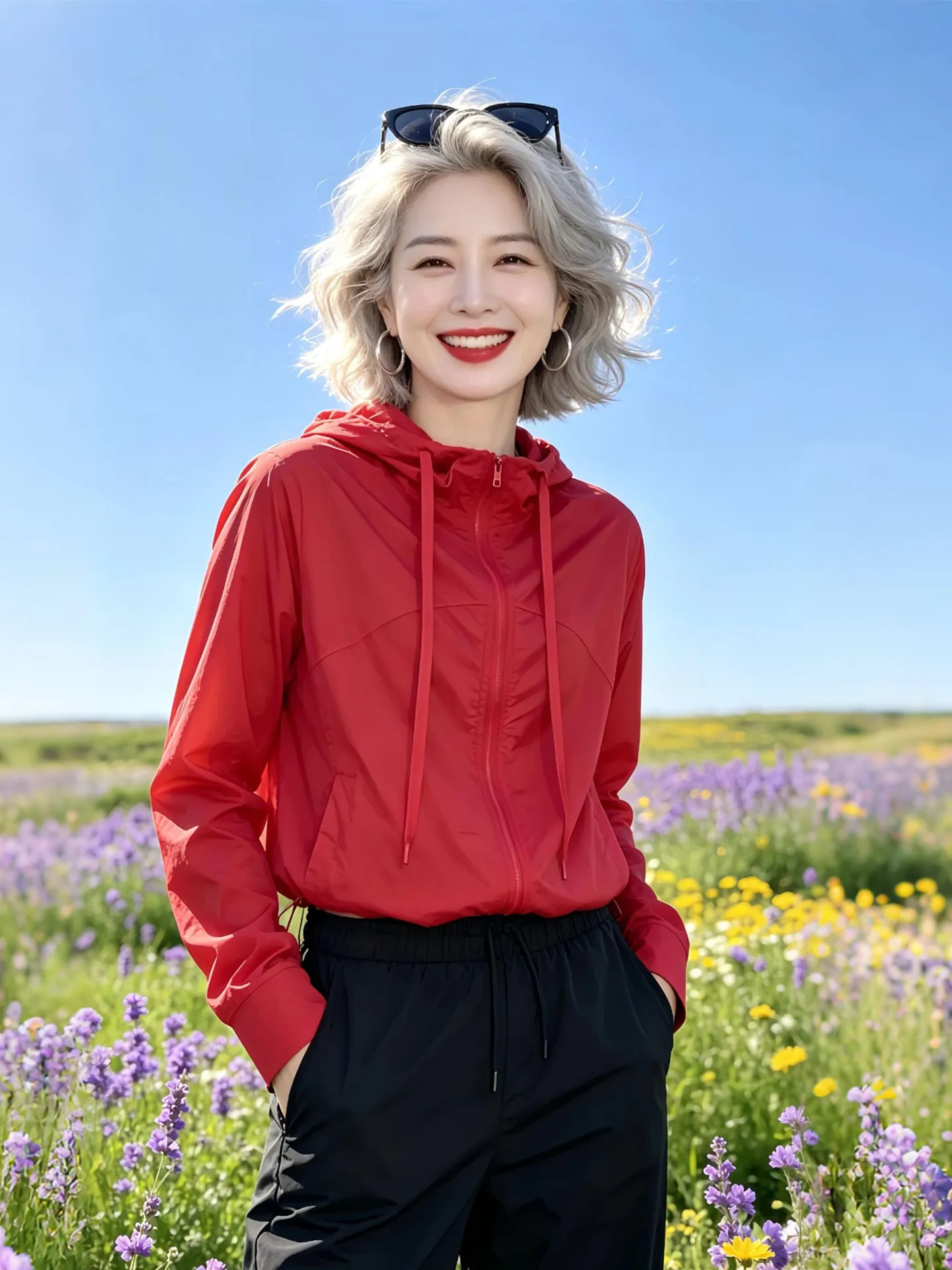

Fashionable Breathable Short Hooded Light Jacket Women's Summer Thin Transparent Casual Style Commute Windbreaker Coat