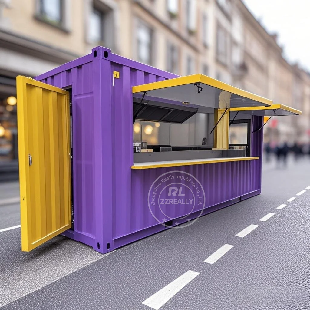 حاوية متنقلة جاهزة الصنع بار مطعم مقهى كشك طعام مقهى متجر حاوية بار مع مطبخ مجهز بالكامل