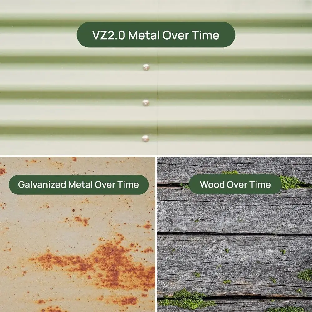 Vego garden Raised Garden Bed Kits, 17" Tall 6 in 1 ular Metal Raised Planter Bed or Vegetables lowers Patio Ground Planter Box- view 5