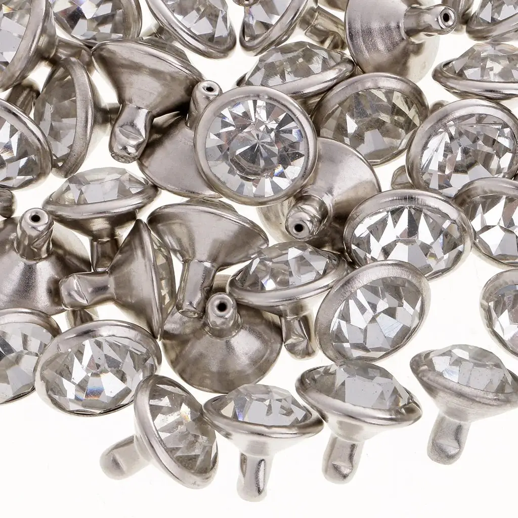 Decorative Rivets 10mm Metal Studs Buttons Rhinestone Accessories for Sewing Leathercraft DIY Jeans Bags