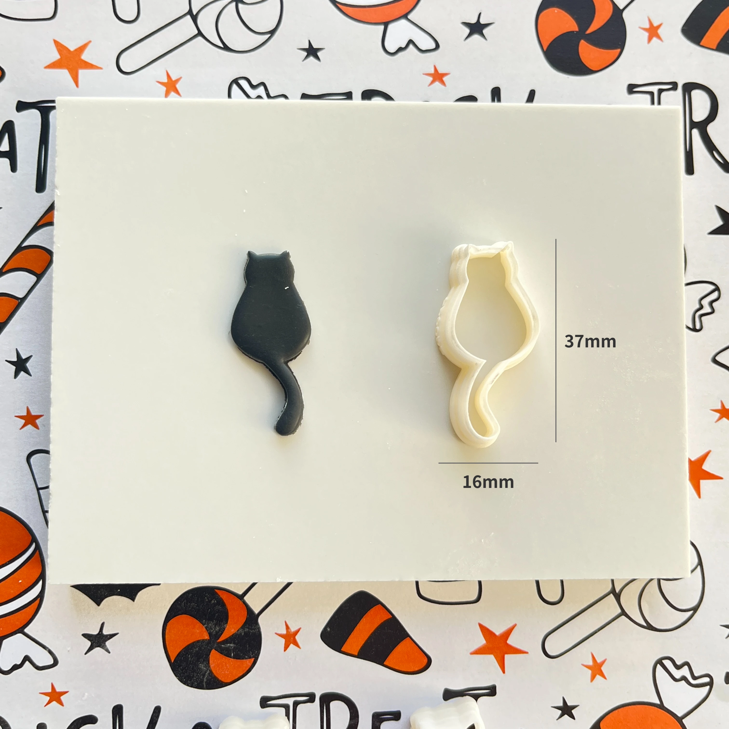 Halloween Serie Mini Polymer Clay Cutter Katze/Hut/Kürbis/Geisterförmige Ton Schneiden Formen Für DIY Ohrring schmuck Hand Werkzeuge – Detail 2