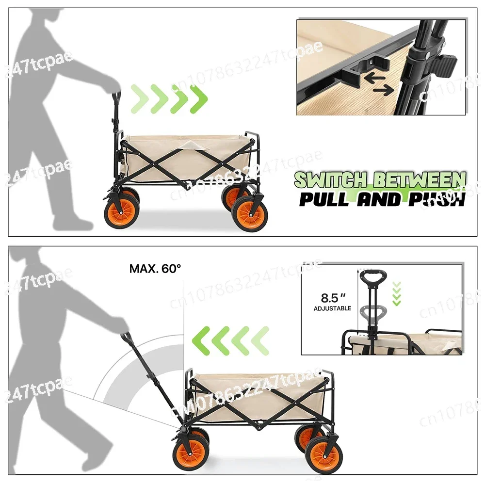 Camping Accsesories Camping Trolley High Capacity Folding Easy to Carry Space Saving Waterproof Fabric Ergonomic Design