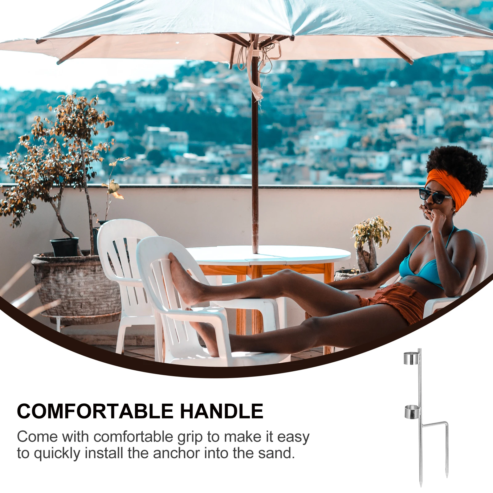 

Outdoor Steel Umbrella Holder Ground Anchor Fixer Holder for Sand Umbrella Anchor Pole Holders Sand