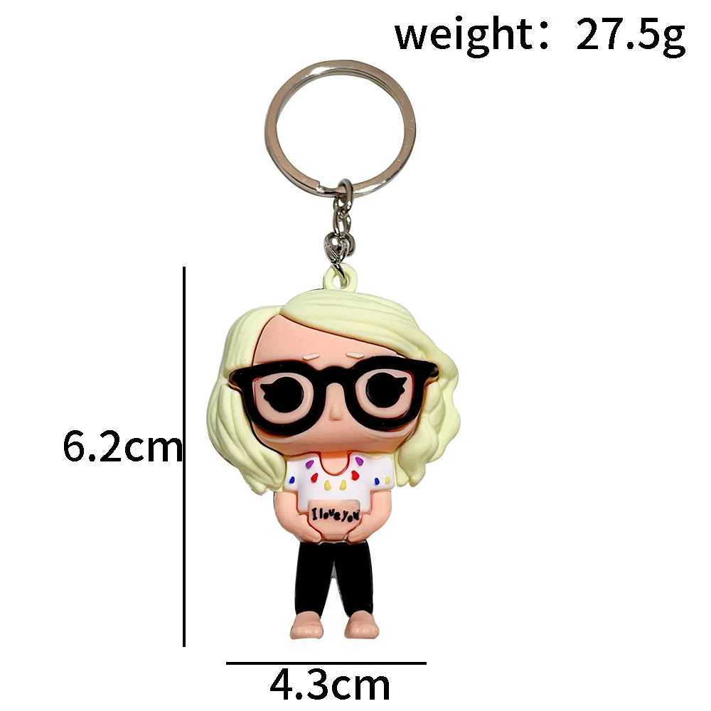 Singer Cortoon Keychains Silicone 3D Figure Keychain For Men Women Car Backpack Pendant Keychain Fans Gift Jewelry view 6