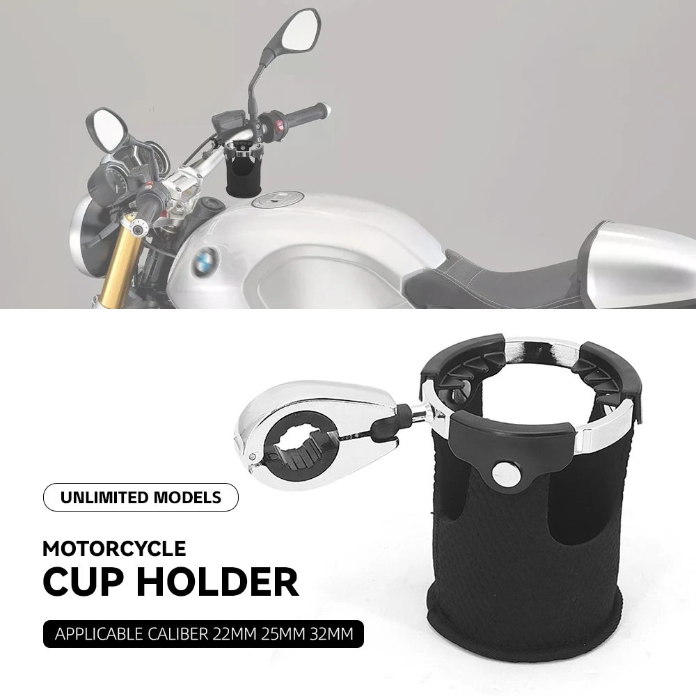 

NEW Motorcycle Universal 22MM 25MM 32MM Caliber Roll Bar Handlebar Water Bottle Drinking Drink Cup Basket Holder Support Bracket