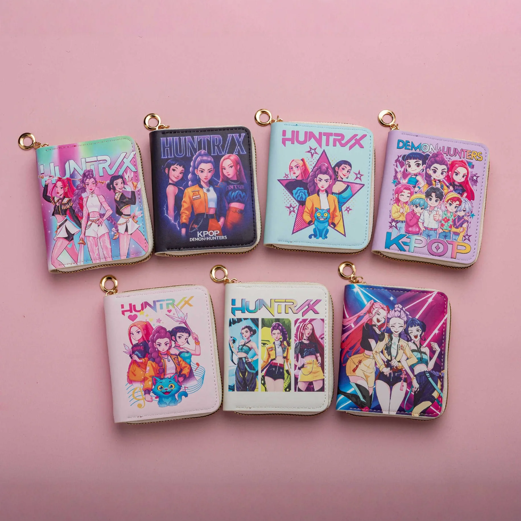 

New K-pop short-style women's cartoon wallet - "Hunter Demon Girls" - cute student-sized money bag
