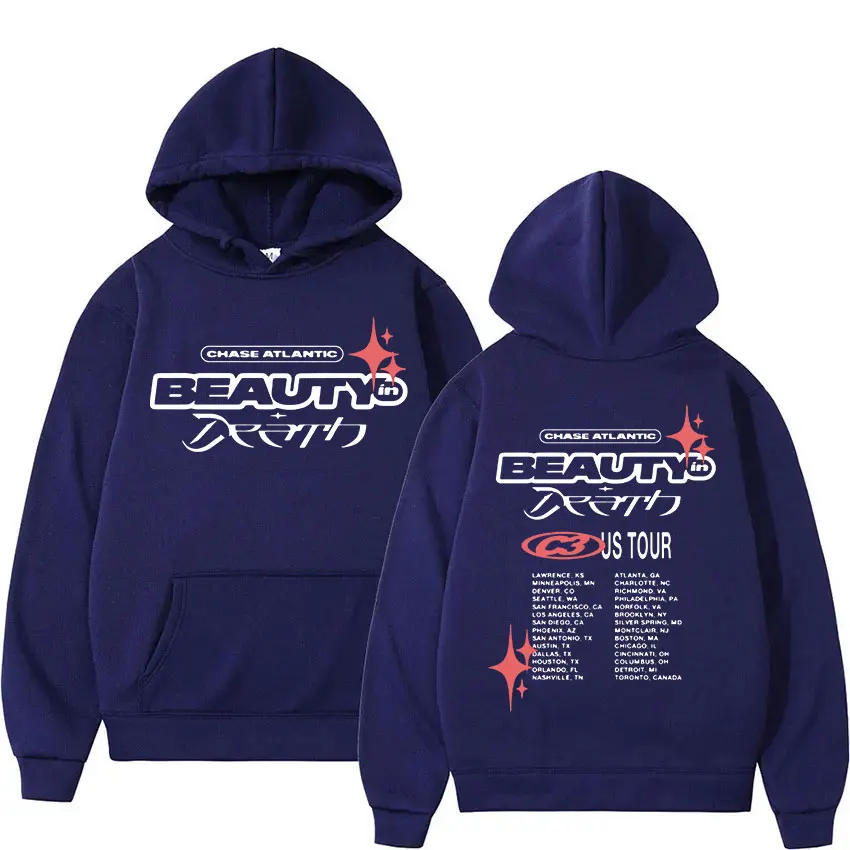 2026 New print hoodie Men Women Hip Hop gothic punk Sweatshirt Rock Band Chase Atlantic Lost in Europe UK Tour hooded Streetwear