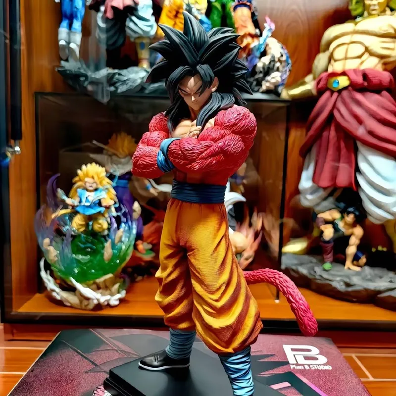 Dragon Ball Anime Toy 32cm Super Saiyan 4 Goku Jt Statue Brother Planb Anime ModelMale Gift Collection Desktop Ornament  ﻿