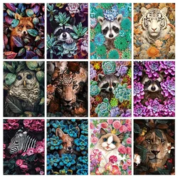 DIY Full Square/round Diamond Embroidered Animal Raccoon Diamond Painted Cross-stitch Flower Mosaic Rhinestone Home Decor New