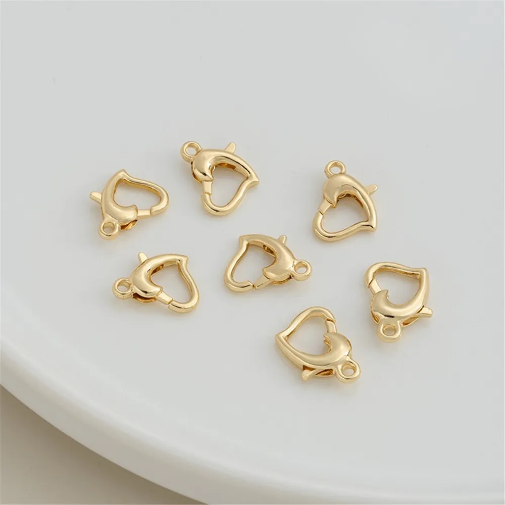 

Пружинная пряжка, позолоченная 14 К, в форме сердца, аксессуар ручной работы, браслет, ожерелье, аксессуар с пряжкой-лобстером Q, материал