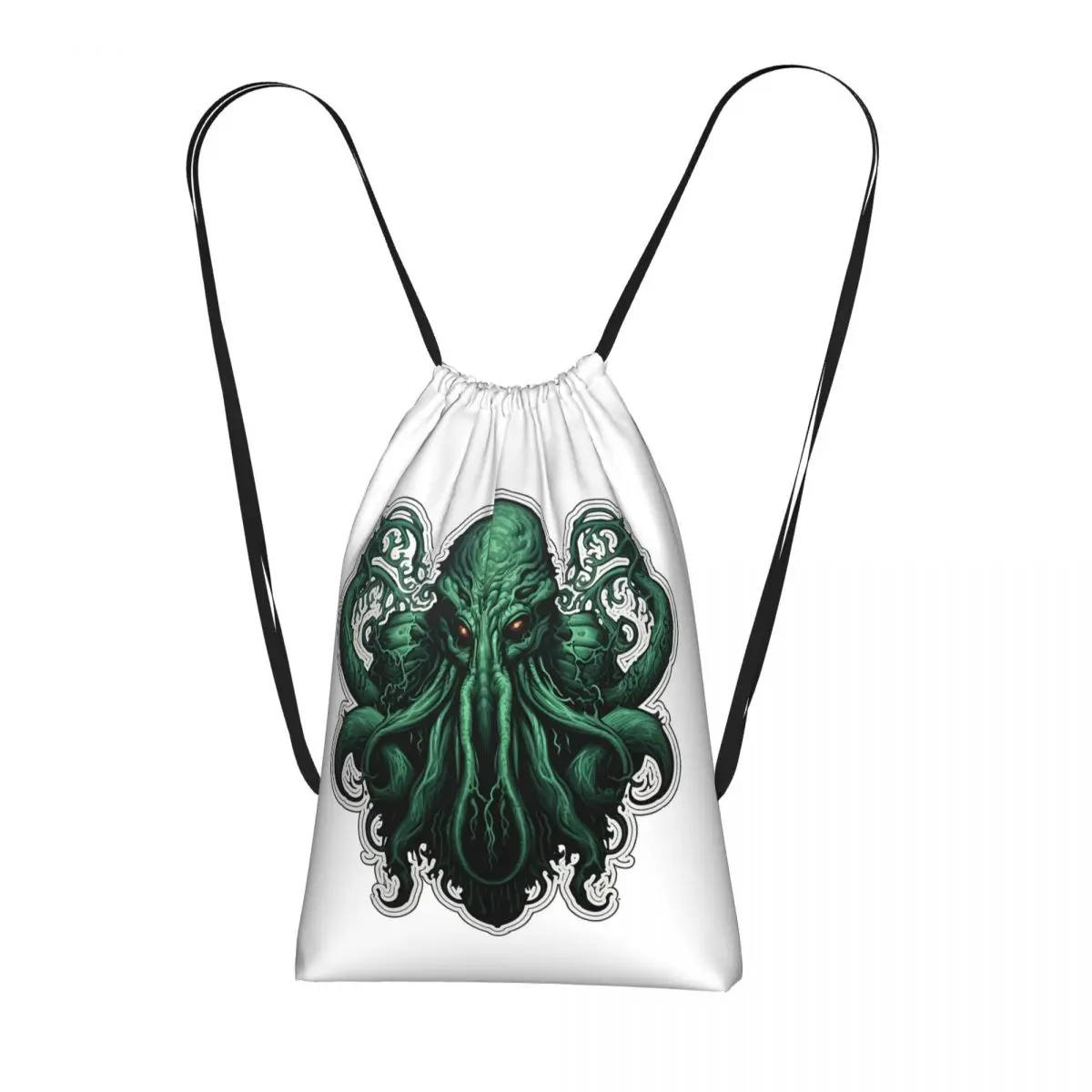 Cool H.P. Lovecraft The Call Of Cthulhu Drawstring Backpack hiking cycling Bag Lightweight Storage Drawstring Bag for Men Women