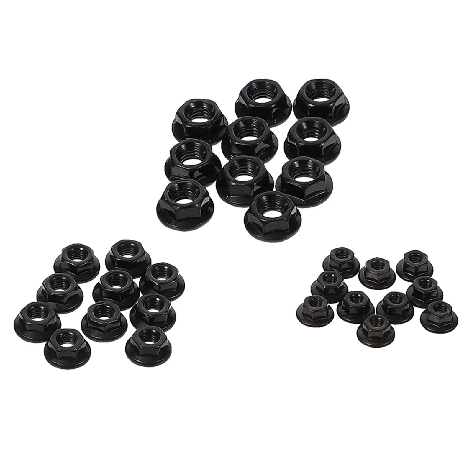 30 Pcs Hex Lock Nuts Six Angle Hexagon Carbon Steel Thick Cap Electric Inserts Strong Rust Resistance General Purpose Fastening