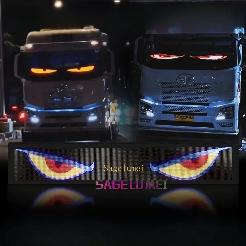 New Big Car Truck Evil's Eye Display Screen Bluetooth App Remote Scrolling Advertising Logo Multilingual DIY LED Matrix Panel