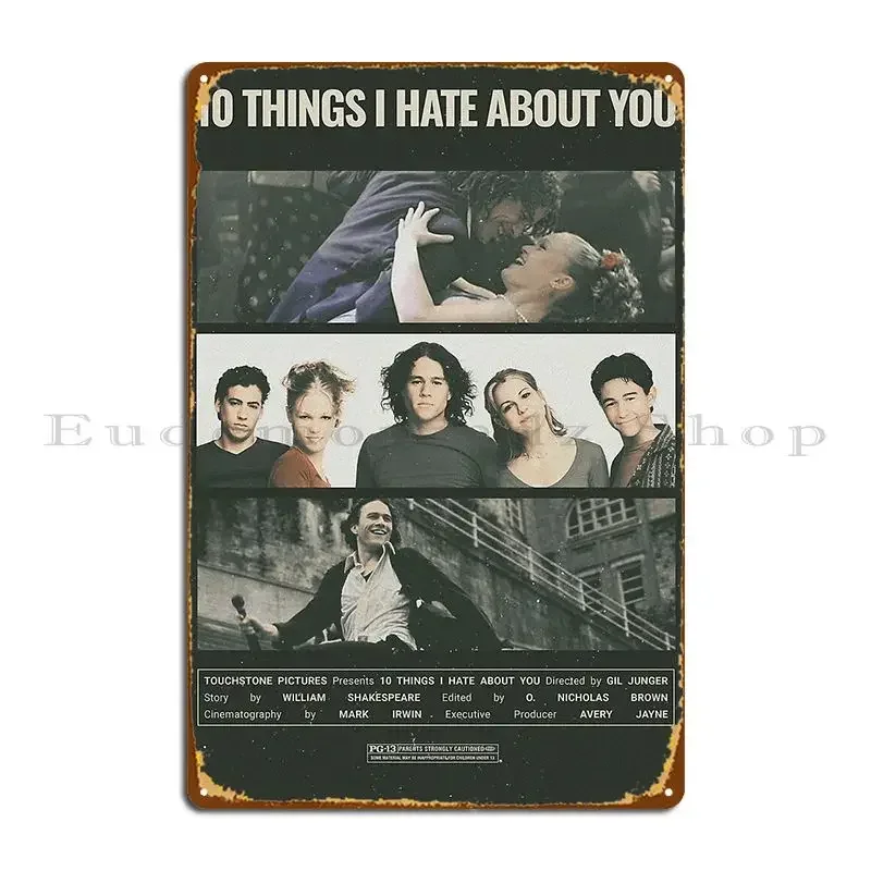 10 Thing I Hate About You Metal Plaque Funny Iron Club Mural Club Tin Sign Poster