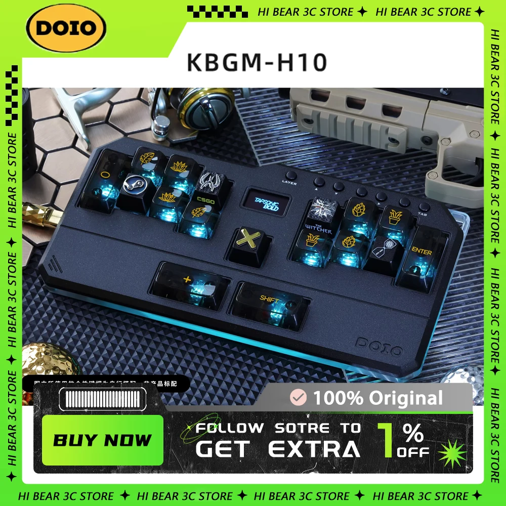 Doio Hitbox Kbgm-H10 Game Keypad OSU/DJMAX/Muse Dash/EZ2ON Aluminium Alloy Keypad HotSwap Custom Keypad For Computer Gamer Gifts