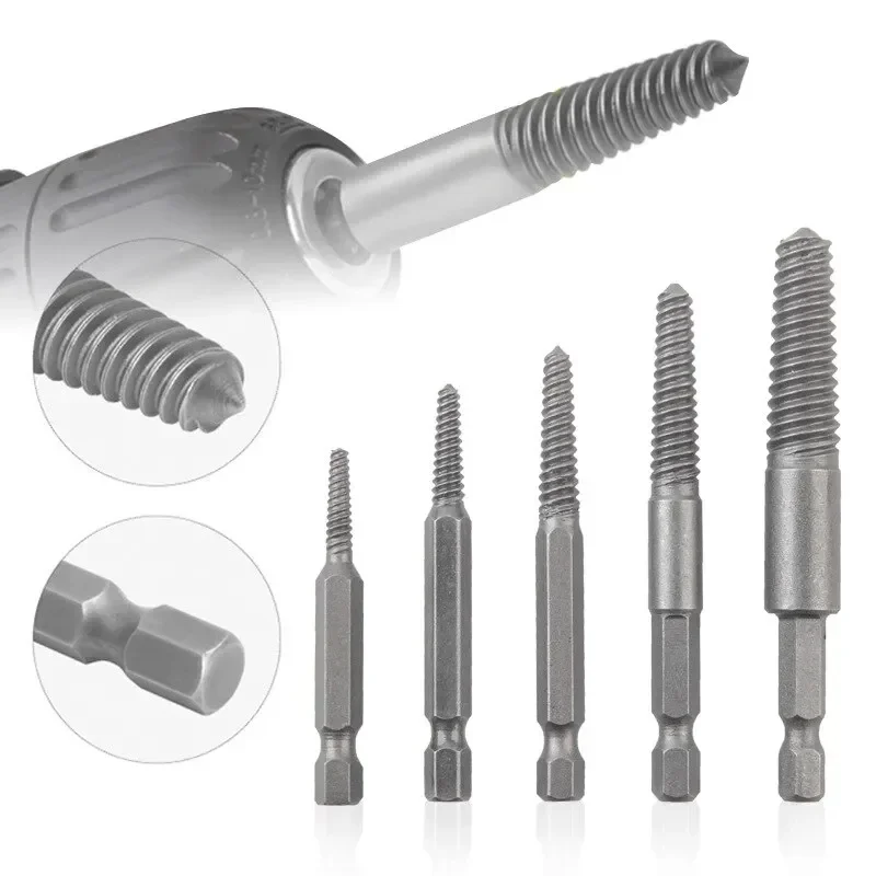 5/10pc Hexagonal Shank Broken Head Screw Extractor Screw Broken Head Screwdriver for Taking out Electric Drill Tool Set
