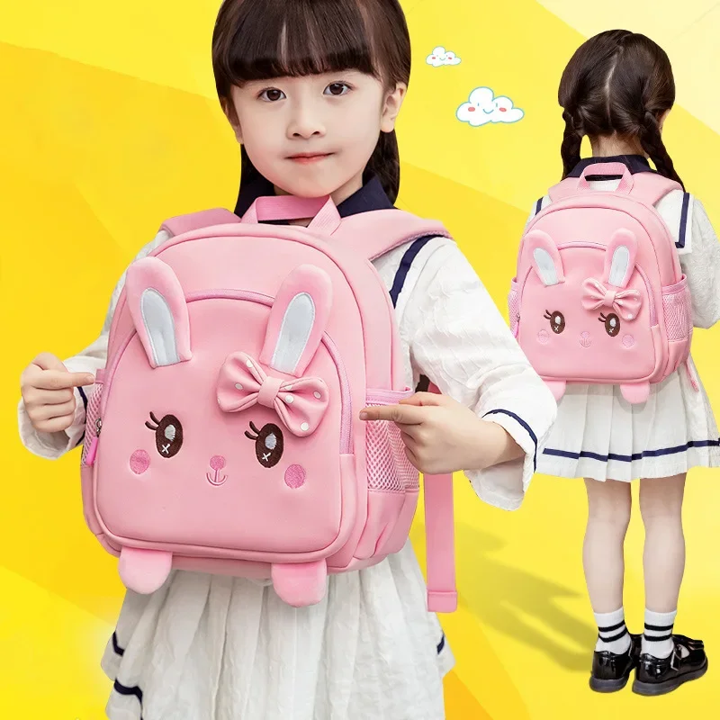 Kindergarten Schoolbag Cute 3D Rabbit Backpack Lightweight Anti-lost Children Mini Bag Mochilas Kids School Bags Toddler Boy