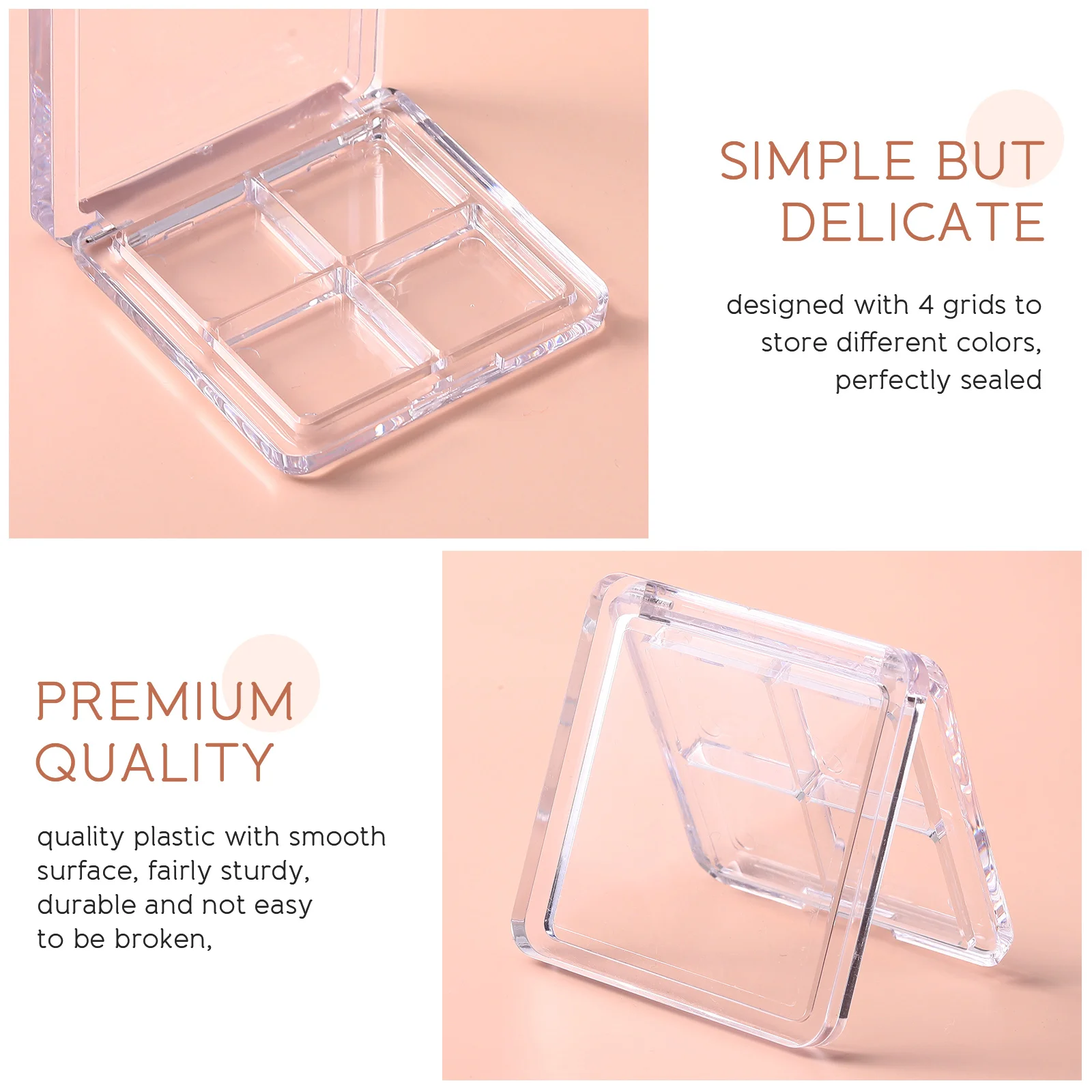 DIY Pallet Blusher Container Foundation Makeup Brush Empty Eyeshadow Supplies Clear Box Small Holder