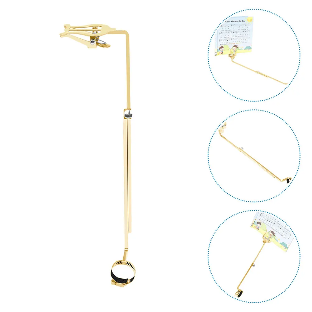 

Portable Flute Lyre For Marching Band Durable Iron Sheet Music Holder Secure Clip Flute Clarinet Trumpet Tenor Saxophone Musical