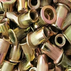 10-50 Pieces M3 M4 M5 M6 M8 M10 M12 Blind Rivet Nut Flat Head Threaded Rivet Insert Nut Cover Rivet Nut Galvanized Carbon Steel