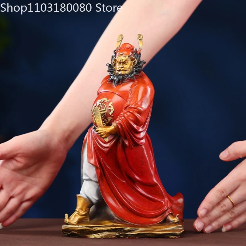 23.5cm Copper painting Chinese traditional gods Zhong Kui statue sculpture