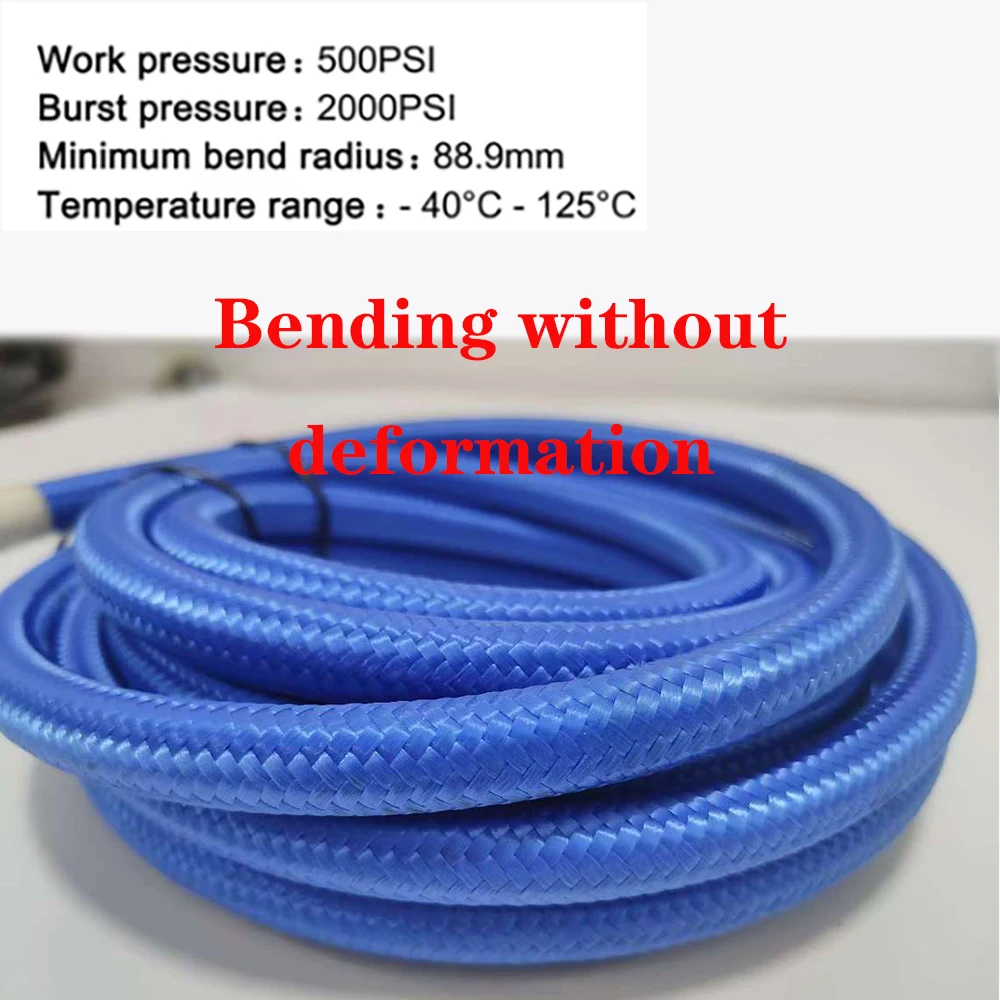 1M~10M AN4~AN20 Blue Universal Car Fuel Hose Oil Gas Cooler Hose Line Pipe Tube Stainless Steel Braided Inside CPE Rubber