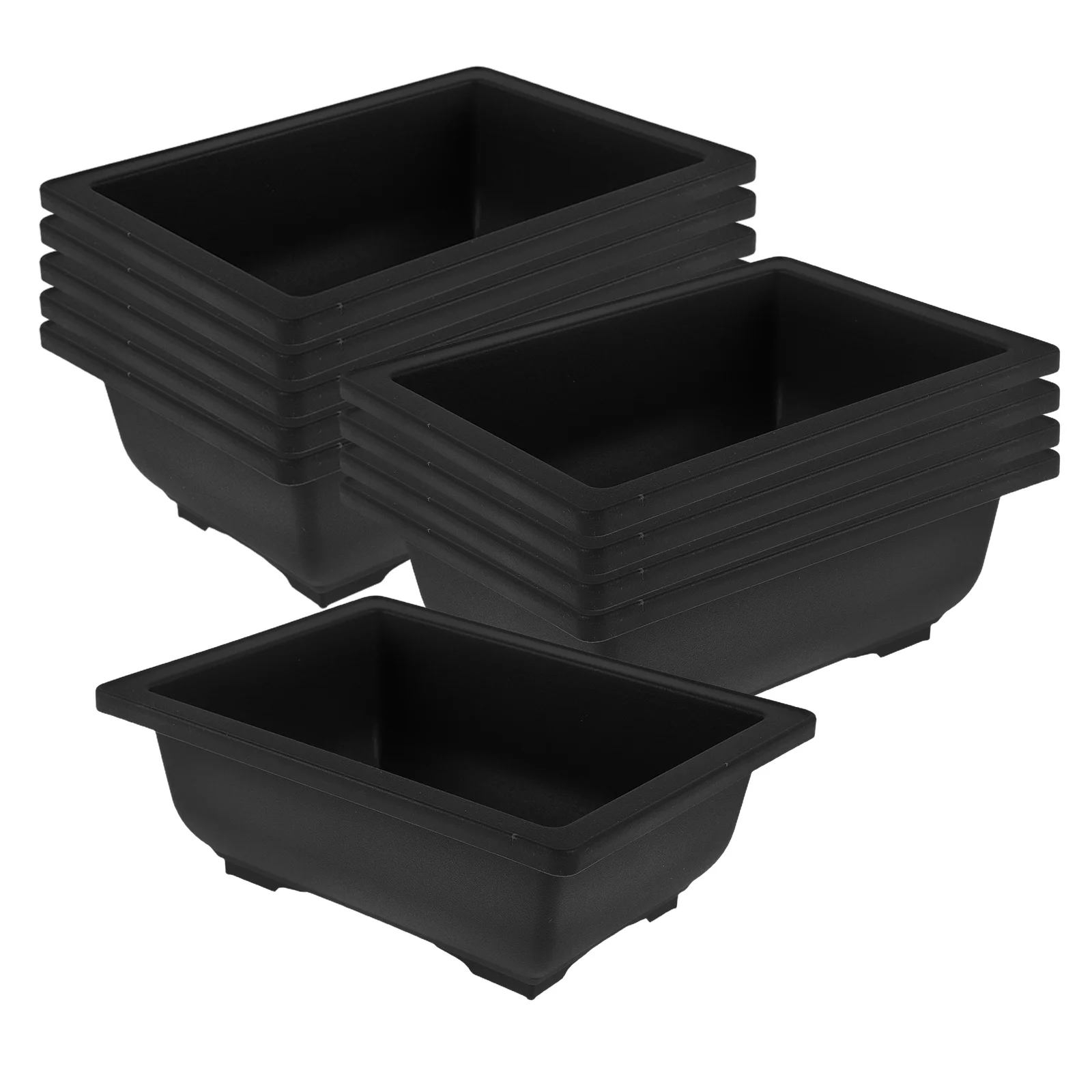 

12Pcs Rectangular Vintage Plastic Planters Bonsai Training Pots Indoor Flower Box for Succulents Vegetables Bonsai Containers