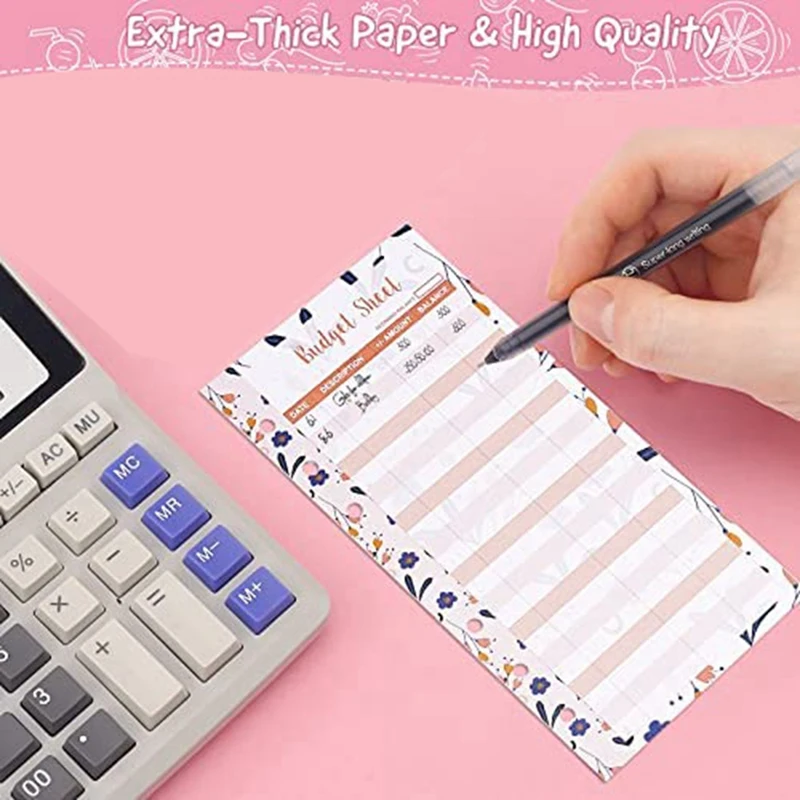 24-częściowy arkusz budżetu wydatków może służyć jako arkusz budżetu dla segregatora A6, który jest monitorem wydatków na kopertówka gotówkowe