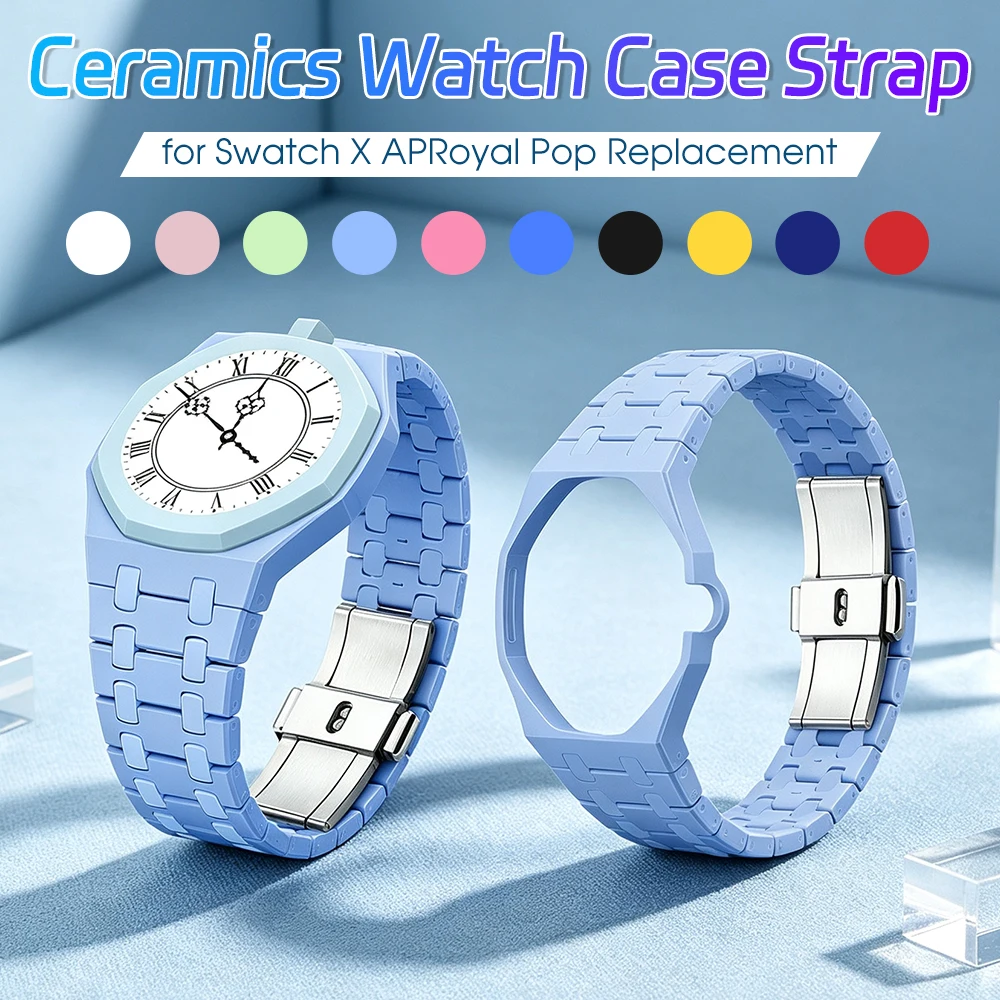 for Swatch x AP Royal POP Ceramic Modification Kit For Biomaterials Watch Case Strap Pocket Changer To Wristwatch Enhance Watch