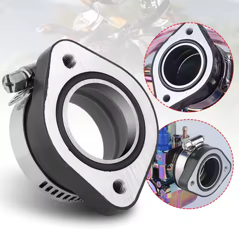 Motorcycle Carburetor Manifold Intake Flange Adapter Carb Manifold Boot for PWK 24mm 26mm 28mm 30mm Carburetor UTV ATV UAZ UTE