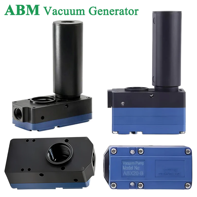 ABM/ABX10 20 30-B/C Mini Multi-stage Vacuum Generator Industrial Pneumatic Suction High Flow External Built-in Muffler Low Noise