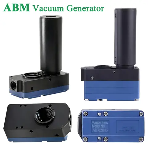 ABM/ABX10 20 30-B/C Mini Multi-stage Vacuum Generator Industrial Pneumatic Suction High Flow External Built-in Muffler Low Noise