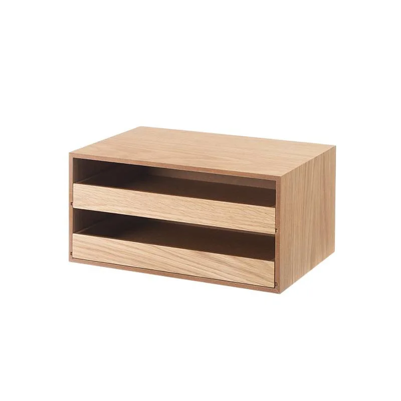 

Drawer type desktop storage box, office document storage box, wooden multi-layer