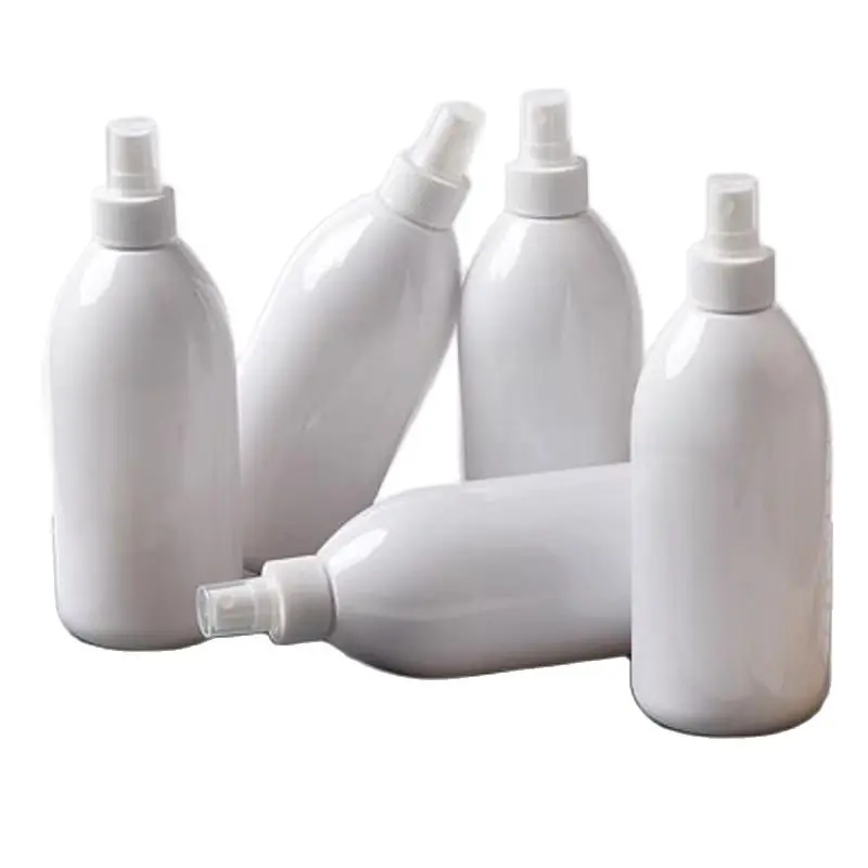 

10Pcs Plastic Bottle Empty White PET Spray Pump 500ml Cosmetic Container Packaging Refillable Mist Spray Bottles