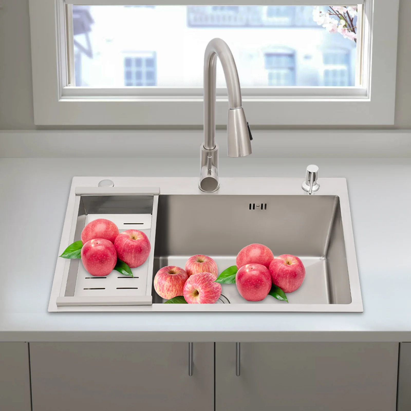 

Кухонная мойка, раковина из нержавеющей стали, многофункциональный набор раковин из нержавеющей стали 68x45 см