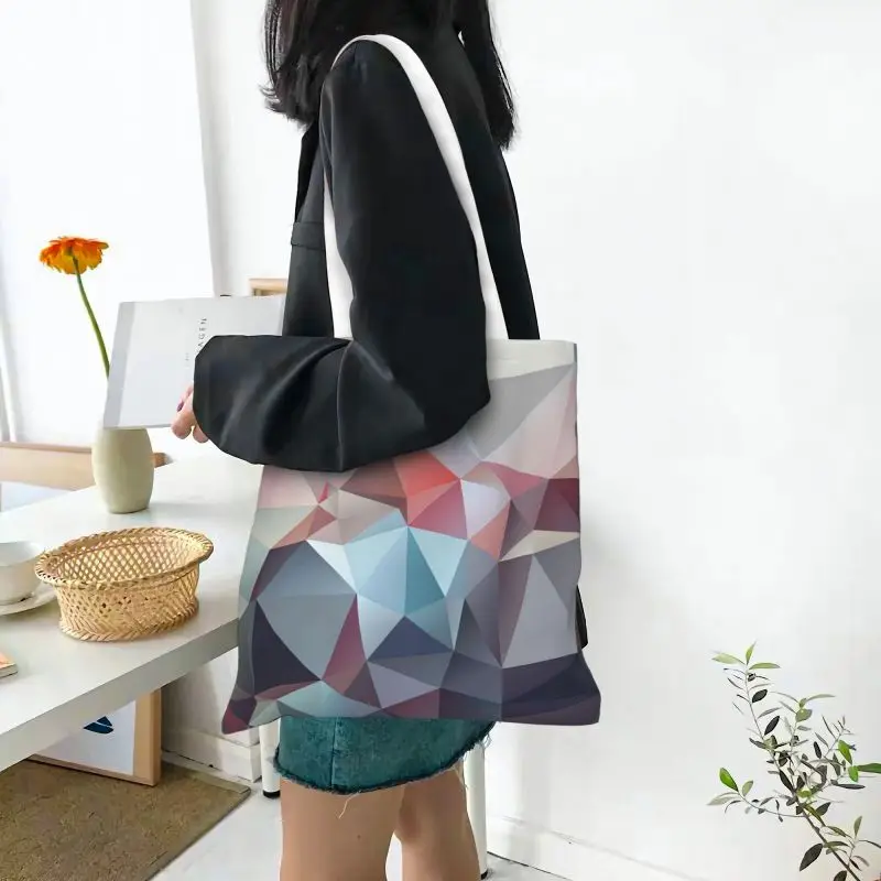 

Triangular geometry Casual Large Capacity Women's Bag Shoulder Bags Shopper Canvas Letter Fashion Harajuku Print Street Handbags