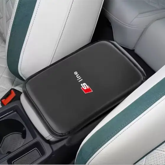 Caixa de apoio de braço do carro almofada couro auto braço esteira acessórios do carro para audi sline a8 a6 q5 a1 a2 a3 a4 a5 a7 q1 q2 q3 q4 q6 q7 rs3 rs4