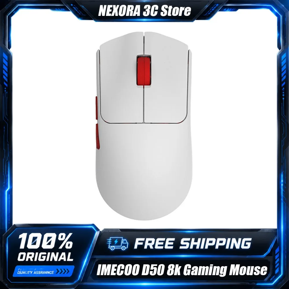 IMECOO D50 8K Wireless Gaming Mouse 8000Hz Polling Rate Tri-Mode Bluetooth 2.4G Wired Lightweight Mice for Small Hands Gamer