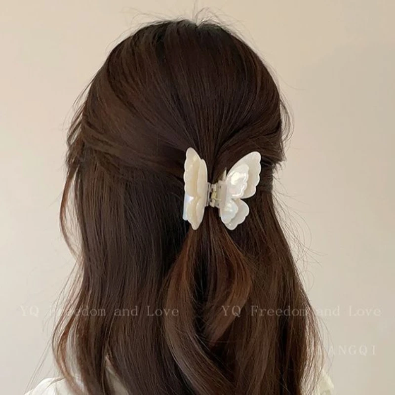 Beautiful Butterfly Hair Claw Colorful Double-layered Butterfly Small Hair Clip Woman Hair Accessories