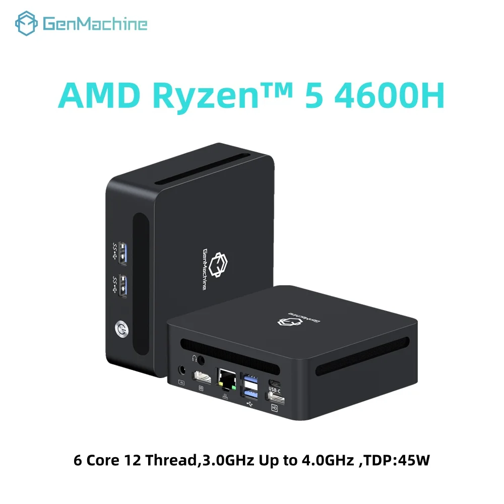 WIFI6 RTL8852, BT5.2 Computer da gioco desktop GenMachine AMD Ryzen 5 4600H Windows 11 Ryzen MINI PC DDR4 6C 12T 4.0GHz 45W