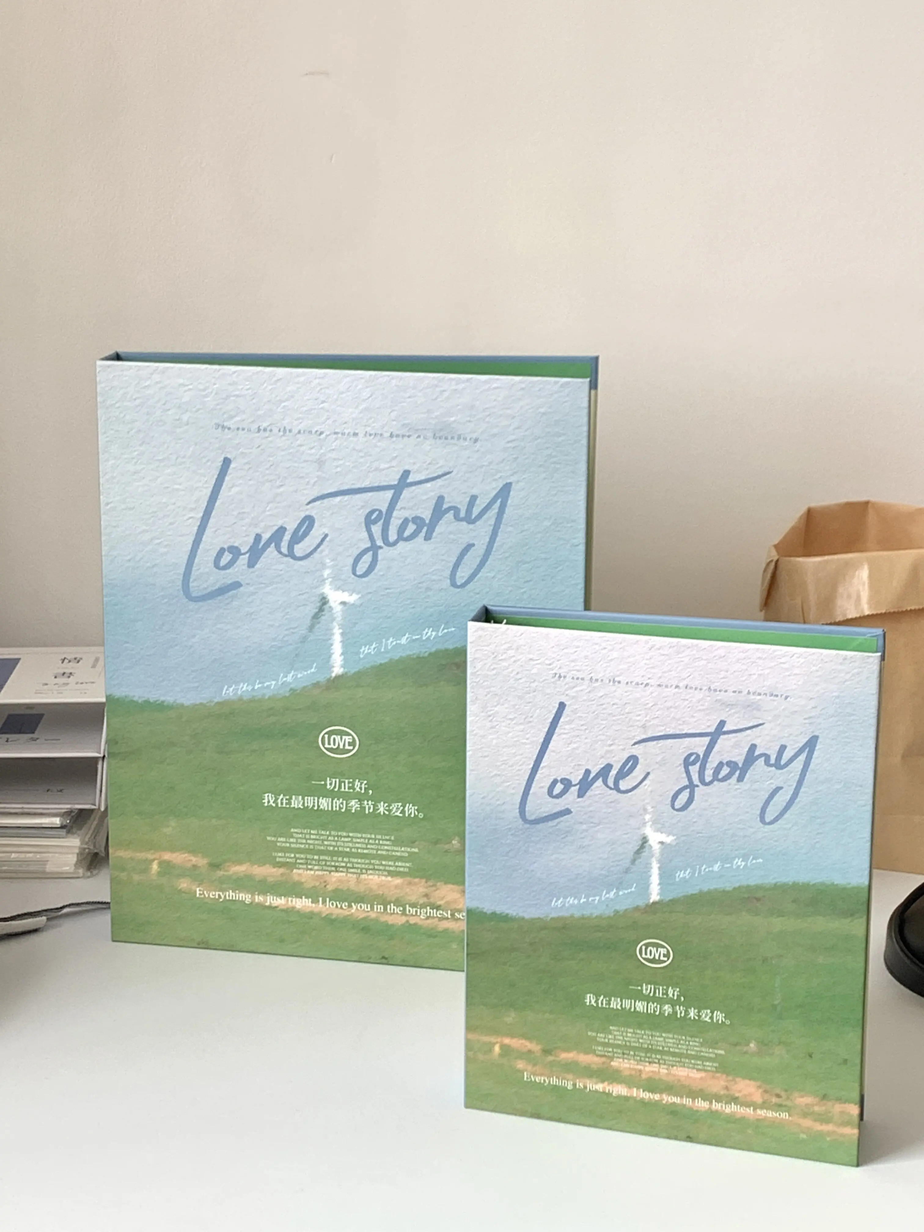 Spring Love Story A4/A5 Loose Leaf Binder Hard Cardboard Cover Scrapbook Album for Instax Polaroid Photos Kpop Photocard Storage