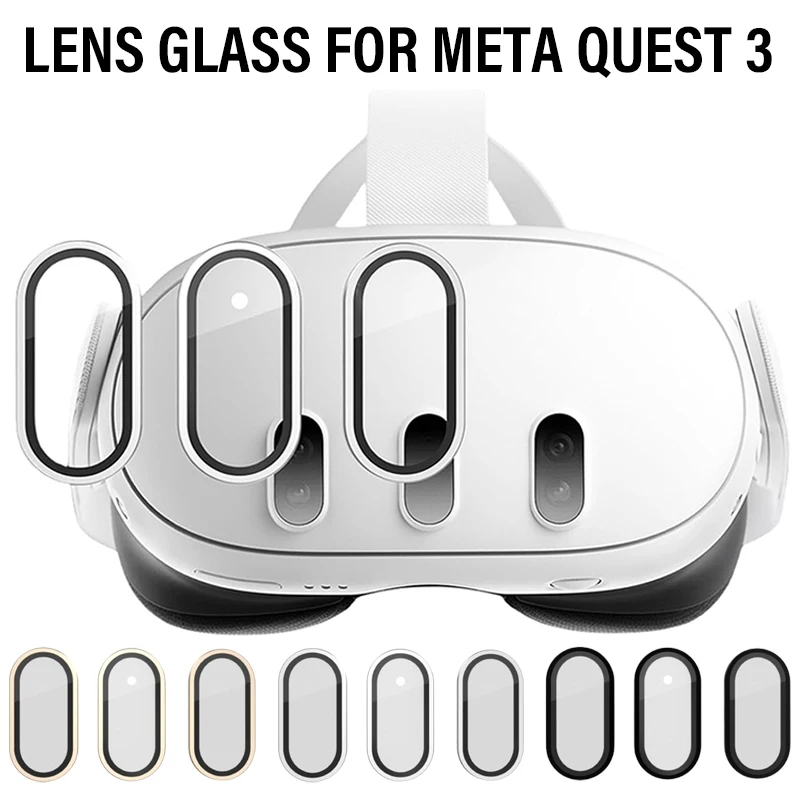 Titanium Alloy HD Clear Lens Metal Tempered Glass Film For Meta Quest 3 VR Glasses Anti-scratch Front Len Protective Glass