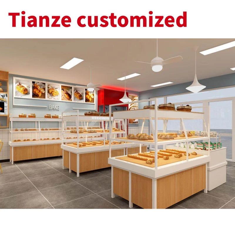 (customized)Elegant Bakery Shop Display Equipment Glass Wood Furniture China Factory Sale Modern Bakery Interior Decoration Desi