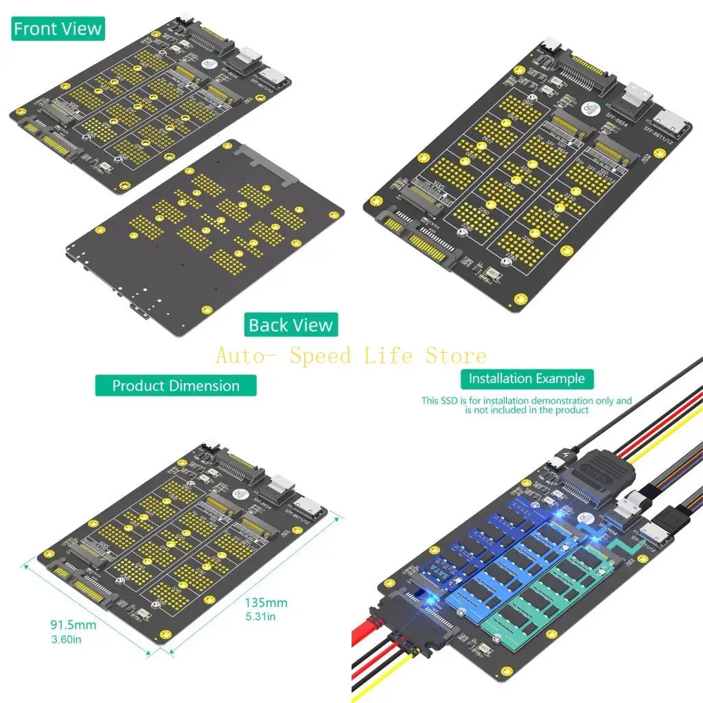 

02DA Soid Disks Adapter for M.2 NVMe to SFF 8654 8611 3 Port Seamlessly For Mainboard Adapter