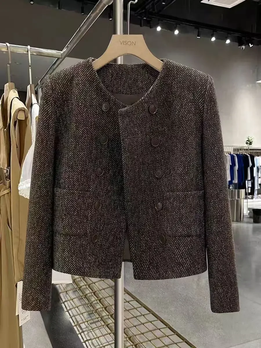 2027 Spring Autumn New Coat Short Overcoat Ladies High-Quality Small Fragrance Jacket Women's British Style Niche Outwear Tops