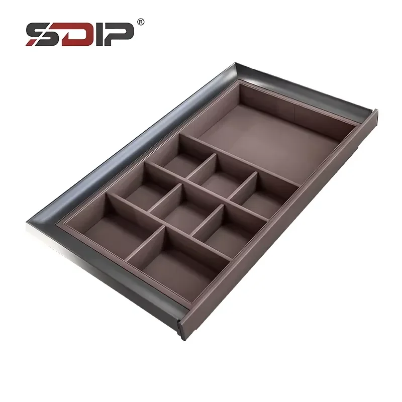 Modern Soft Leather Sliding Pull Out Storage Basket For Wardrobe Closet Organization Drawer Bin Home Furniture Accessories