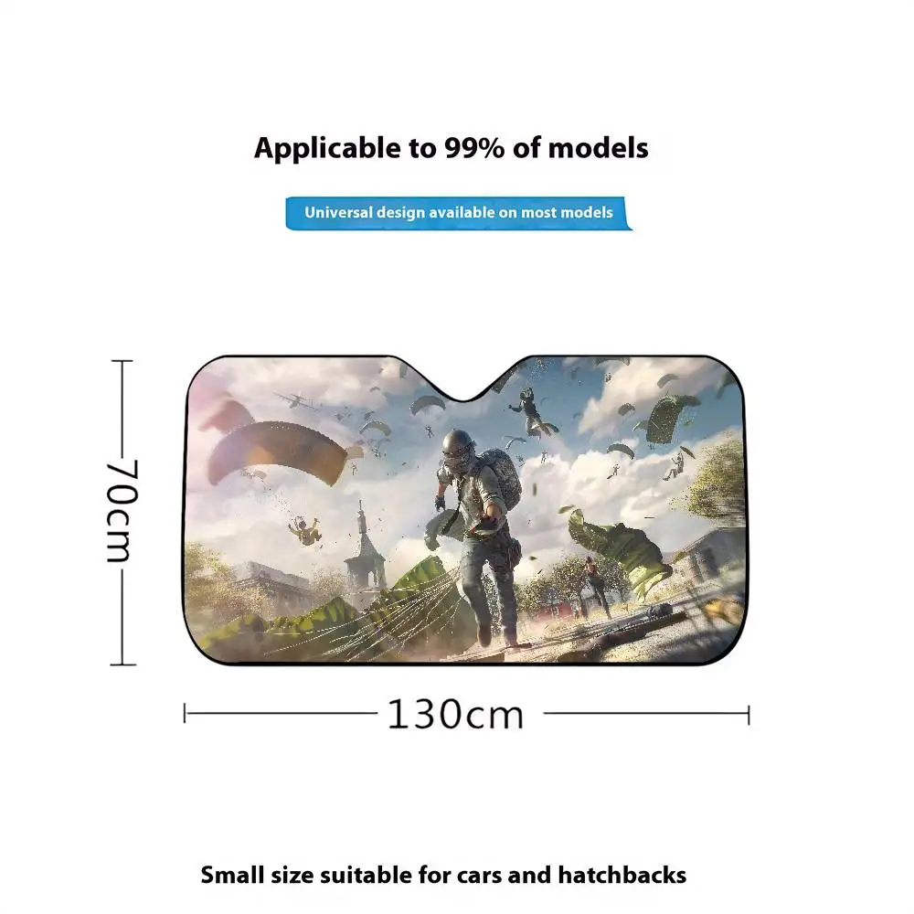 P-PUBG Battlegrounds Game سيارة ظلة الزجاج الأمامي نافذة السيارة غطاء الزجاج الأمامي الشمس الظل السيارات قناع اكسسوارات السيارات